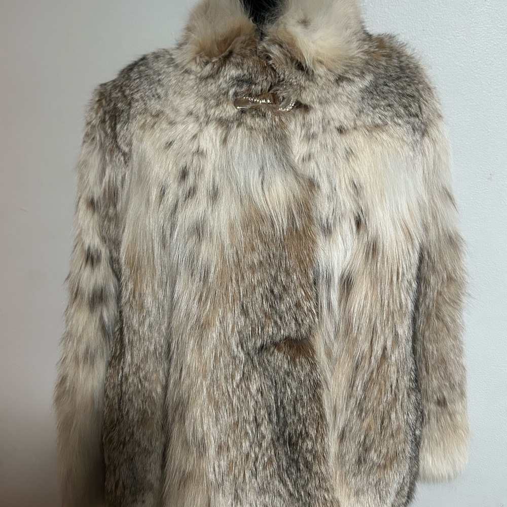 Fur coat. Cat lynx multi color very beautiful coat.